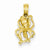 14k Gold 2-D Textured Octopus Pendant, Pendants for Necklace