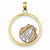 14k Gold Tri-color Shell in Circle Pendant, Pendants for Necklace