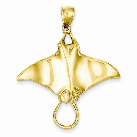 14k Gold Manta Ray Pendant, Pendants for Necklace