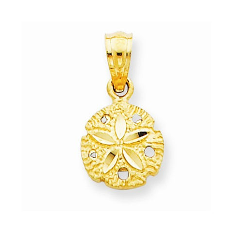 14k Gold Sand Dollar Pendant, Appealing Pendants for Necklace
