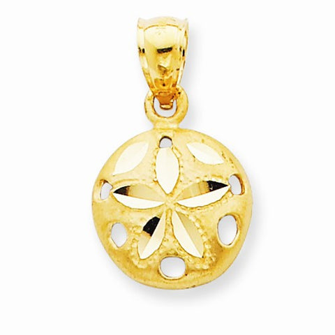 14k Gold Sand Dollar pendant, Dazzling Pendants for Necklace