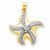 14k Gold & Rhodium Diamond-cut Starfish pendant, Pretty Pendants for Necklace