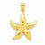 14k Gold Textured Starfish Pendant, Pendants for Necklace