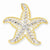 14k Gold and Rhodium Diamond-cut Starfish Slide Pendant, Pendants for Necklace