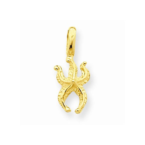 14k Gold Mini Starfish Pendant, Pendants for Necklace