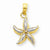 14k Gold & Rhodium Starfish pendant, Alluring Pendants for Necklace