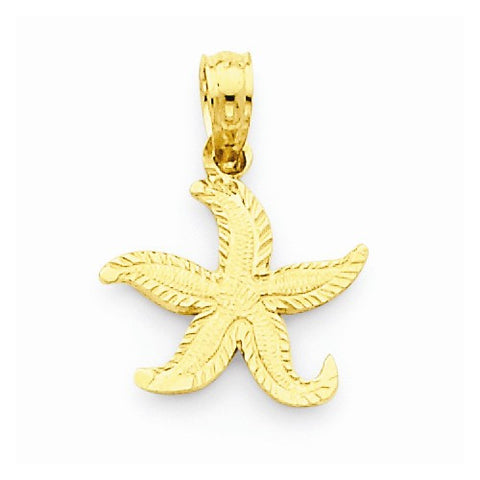 14k Gold Small Starfish Pendant, Pendants for Necklace