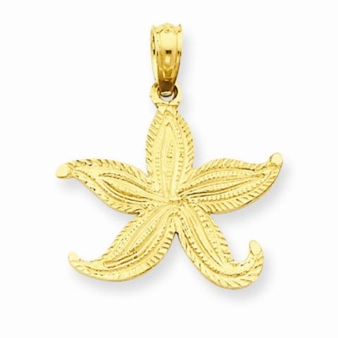 14k Gold Medium Starfish Pendant, Pendants for Necklace