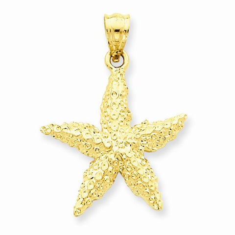14k Gold Starfish pendant, Charm