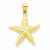 14k Gold Starfish pendant, Charm