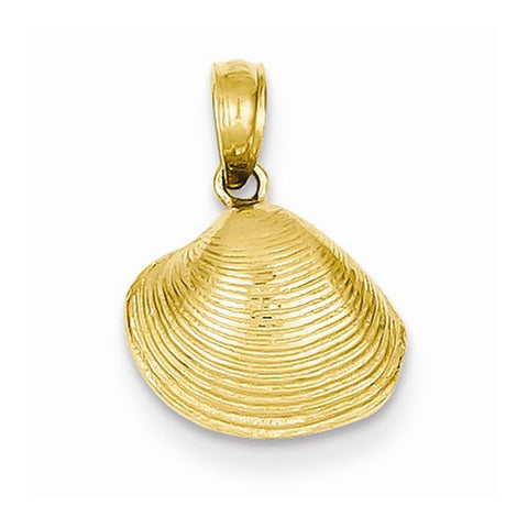 14k Gold Small Clam Shell Pendant, Pendants for Necklace