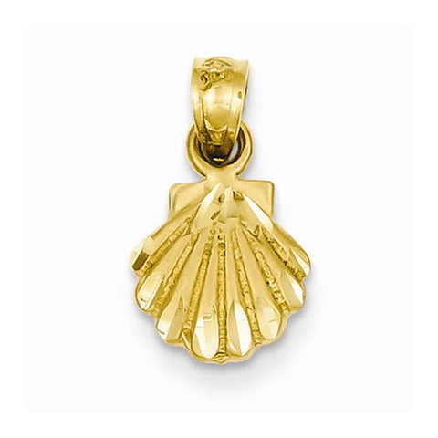 14k Gold Scallop Shell pendant, Beautiful Pendants for Necklace