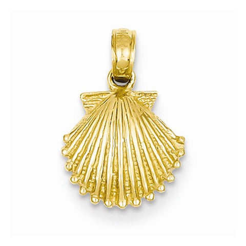14k Gold Scallop Shell pendant, Delightful Pendants for Necklace