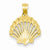 14k Gold Satin and Polished Shell Pendant, Pendants for Necklace
