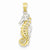 14k Gold and Rhodium Seahorse Pendant, Pendants for Necklace