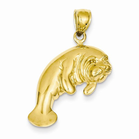 14k Gold Manatee pendant, Beautiful Pendants for Necklace