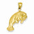 14k Gold Manatee pendant, Beautiful Pendants for Necklace