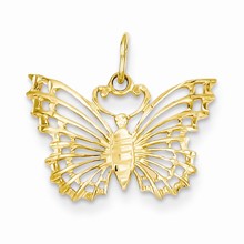 14k Gold Filigree Butterfly Charm hide-image