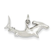 14k White Gold Hammerhead Shark Charm hide-image