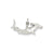 Hammerhead Shark Charm in 14k White Gold