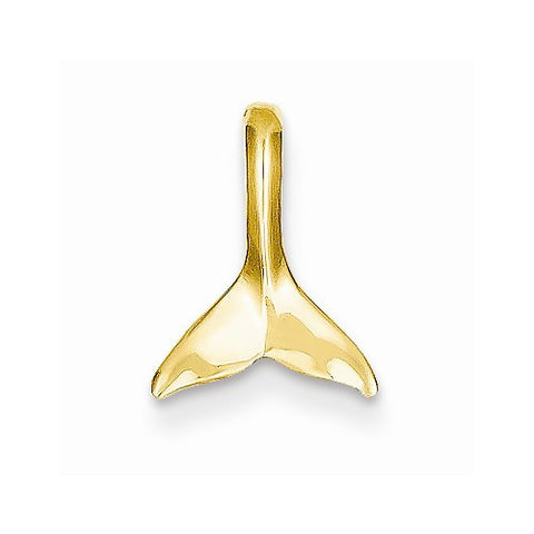 14k Gold Mini Whale Tail Slide Pendant, Stylish Pendants for Necklace
