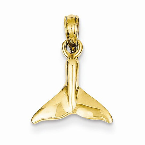 14k Gold Small Whale Tail Pendant, Pendants for Necklace
