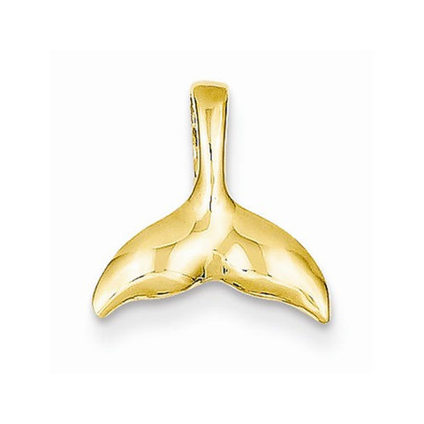 14k Gold Whale Tail Chain Slide Pendant, Pendants for Necklace