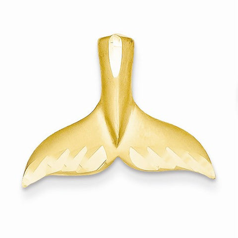 14k Gold Diamond-cut Whale Tail Slide Pendant, Pendants for Necklace