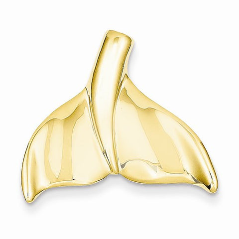 14k Gold Whale Tail Slide Pendant, Classy Pendants for Necklace