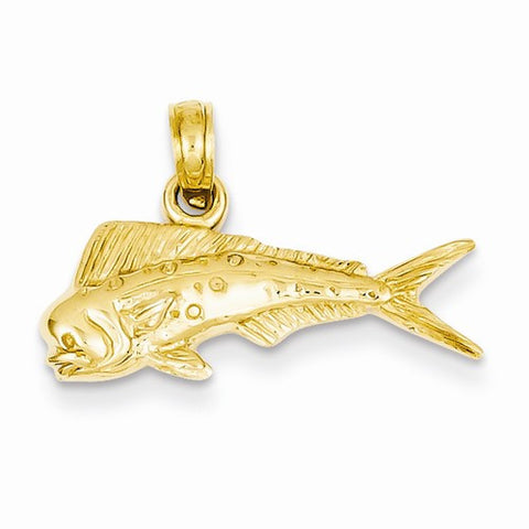 14k Gold Mahi Mahi Fish Pendant, Pendants for Necklace