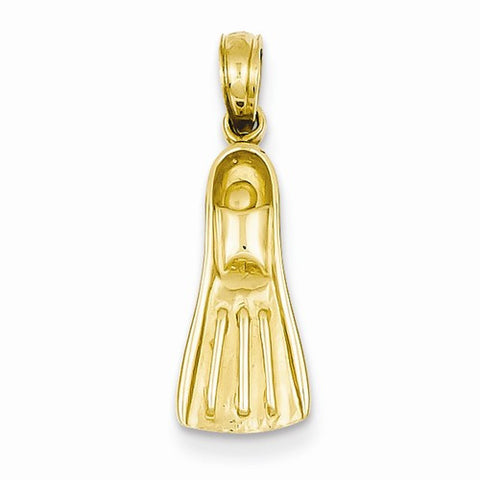 14k Gold Scuba Flipper Pendant, Pendants for Necklace