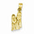 14k Gold Flipper Pendant, Pendants for Necklace
