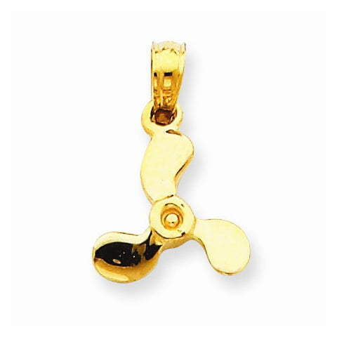 14k Gold Mini Propeller Pendant, Pendants for Necklace
