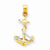 14k Gold Two-tone Anchor w/Rope pendant, Fine Pendants for Necklace