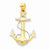 14k Gold Two-tone Anchor w/Rope pendant, Pretty Pendants for Necklace
