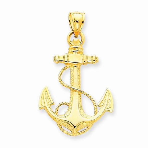 14k Gold Anchor w/Rope pendant, Gorgeous Pendants for Necklace