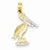 14k Gold & Rhodium Pelican Pendant, Pendants for Necklace