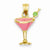 14k Gold Enameled Martini Glass pendant, Exquisite Pendants for Necklace