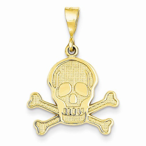 14k Gold Skull & Bones Pendant, Pendants for Necklace