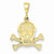 14k Gold Skull & Bones Pendant, Pendants for Necklace