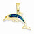 14k Gold Imitation Opal Dolphin pendant, Pendants for Necklace