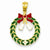 14k Gold Enameled Christmas Wreath Pendant, Pendants for Necklace
