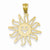 14k Gold Smiling Sun Pendant, Pendants for Necklace