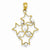 14k Gold Two-tone Diamond-cut Star Cluster Pendant, Pendants for Necklace