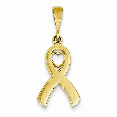 14k Gold Heart In Awareness Pendant, Pendants for Necklace