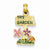 14k Gold Enameled My Garden Sign w/Flowers Pendant, Pendants for Necklace