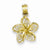 14k Gold Diamond-cut Filigree Plumeria Pendant, Pendants for Necklace
