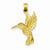14k Gold Diamond-cut Hummingbird Pendant, Pendants for Necklace