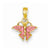 14k Gold Pink Enameled Mini Butterfly Pendant, Pendants for Necklace