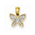 14k Gold Two-tone Mini Butterfly Pendant, Pendants for Necklace